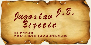 Jugoslav Bizetić vizit kartica